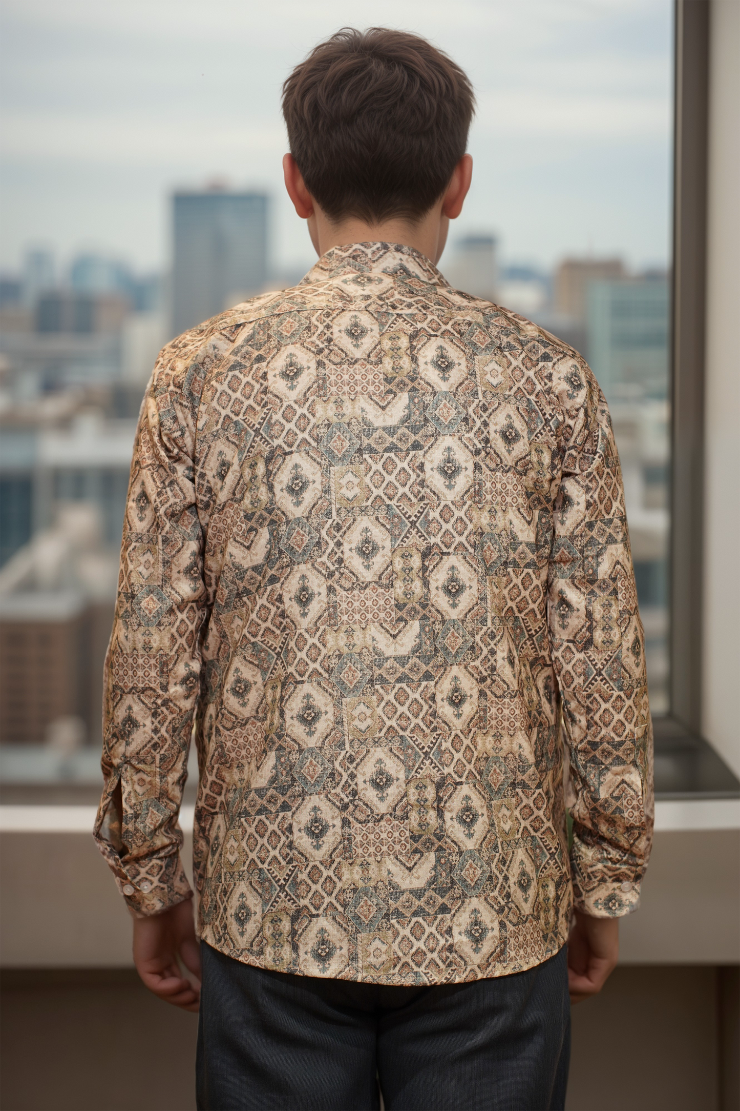 Taupe Terrain Printed Shirt