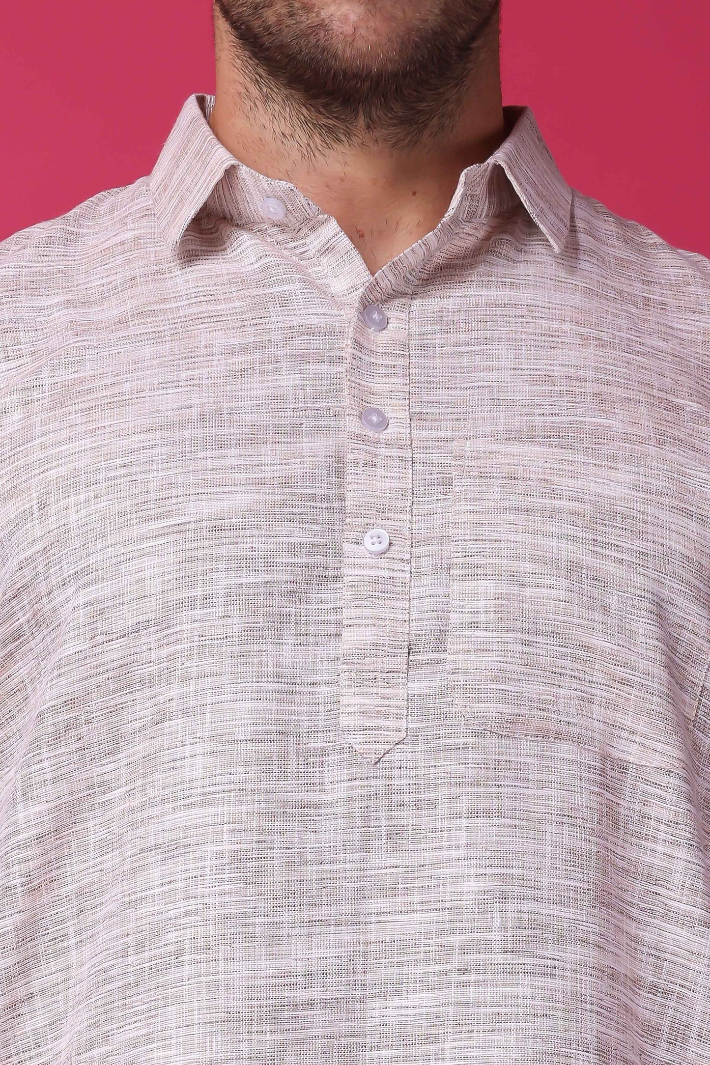 Buy Plus Size Timeless Beige Linen Kurta At Apella | Sizes XS to 10 XL | India | Free Delivery | Customized