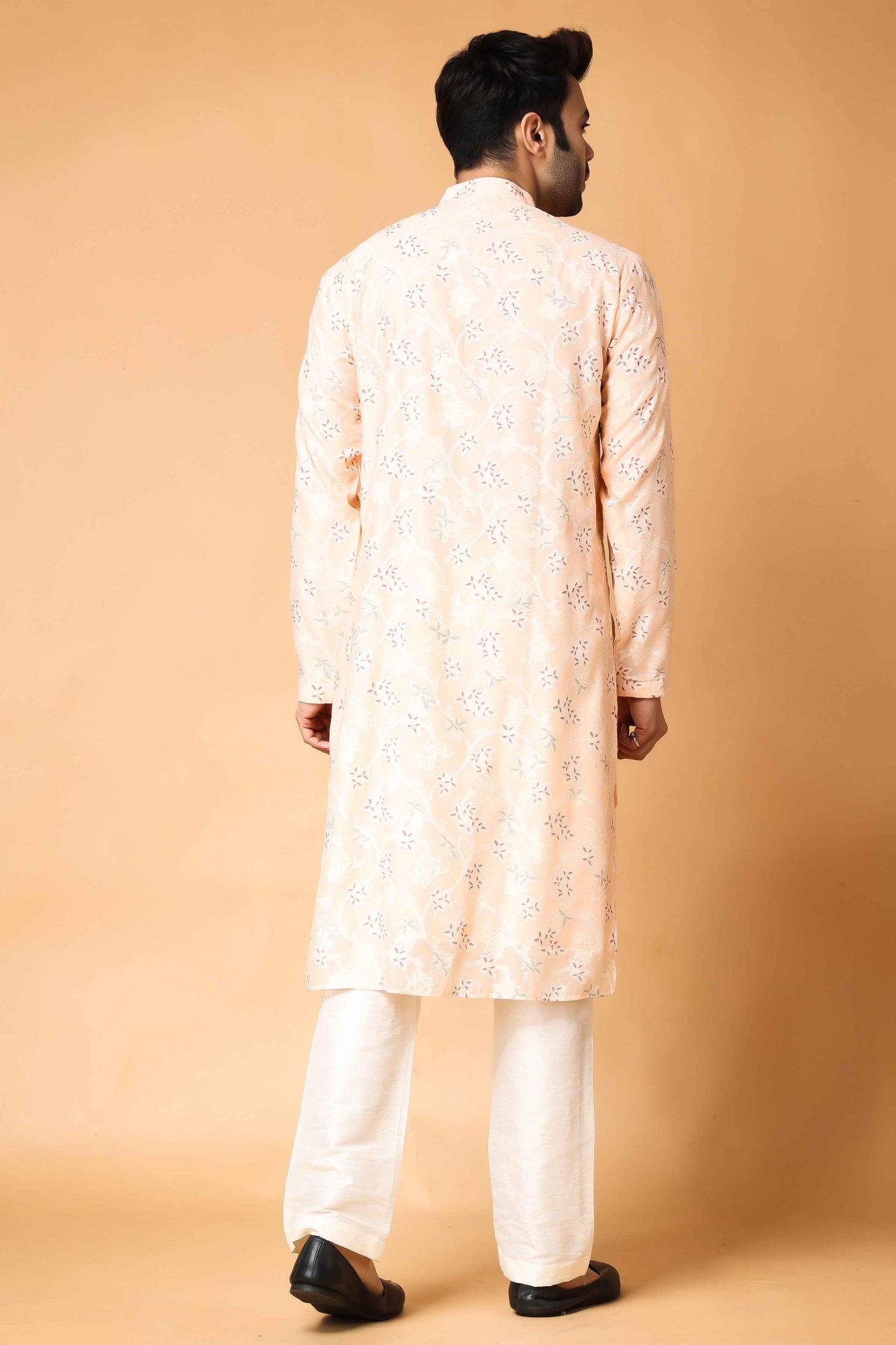 Buy Plus Size Breezy Peach Printed Kurta At Apella | Sizes XS to 10 XL | India | Free Delivery | Customized