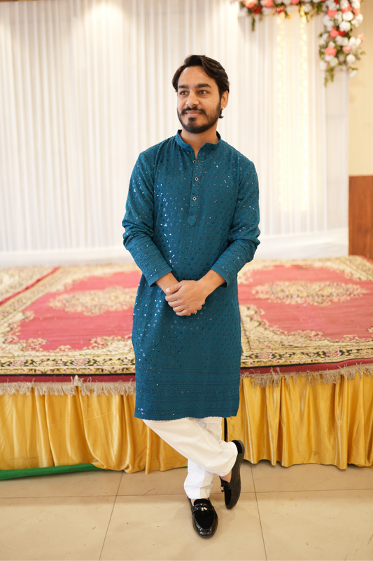 Peacock Green Sequin Kurta
