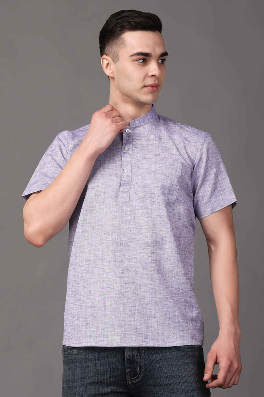 Buy Plus Size Mauve Mirage Textured Short Kurta At Apella | Sizes XS to 10 XL | India | Free Delivery | Customized