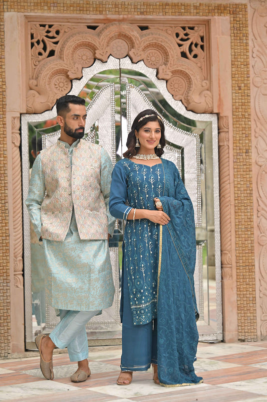 Buy Plus Size Skyline Accent Brocade Kurta At Apella | Sizes XS to 10 XL | India | Free Delivery | Customized