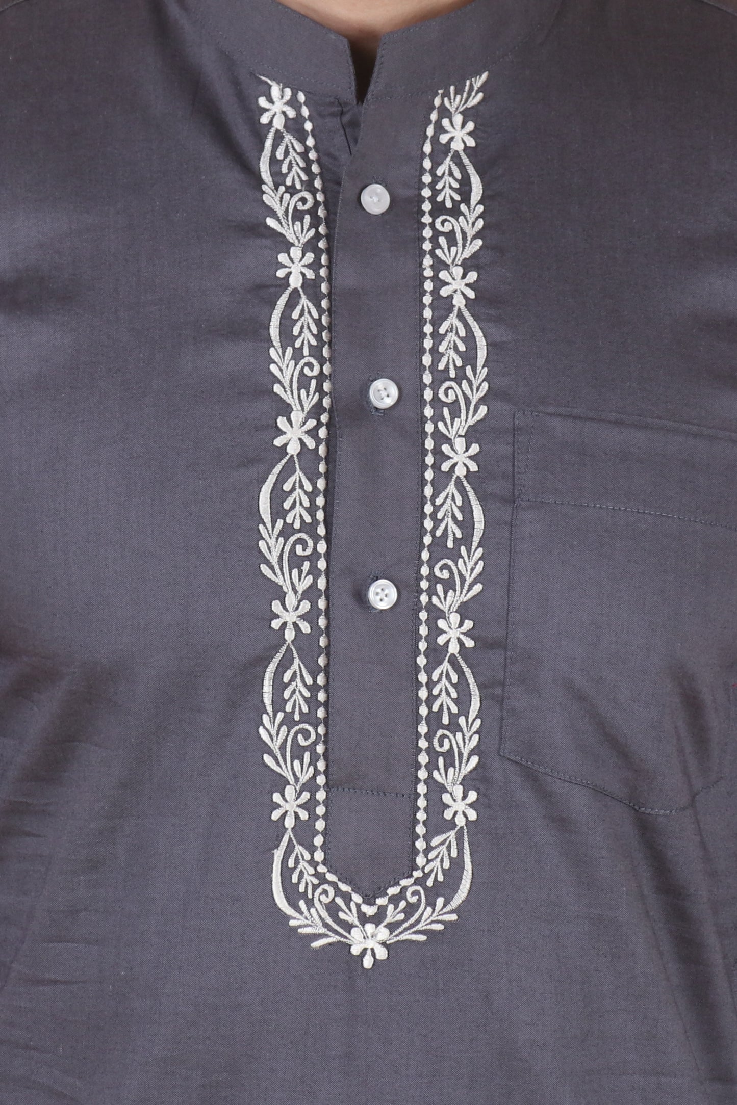 Grey Embroidered Kurta Pajama
