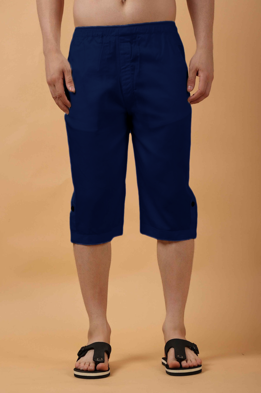 Navy Blue Tencel Capri