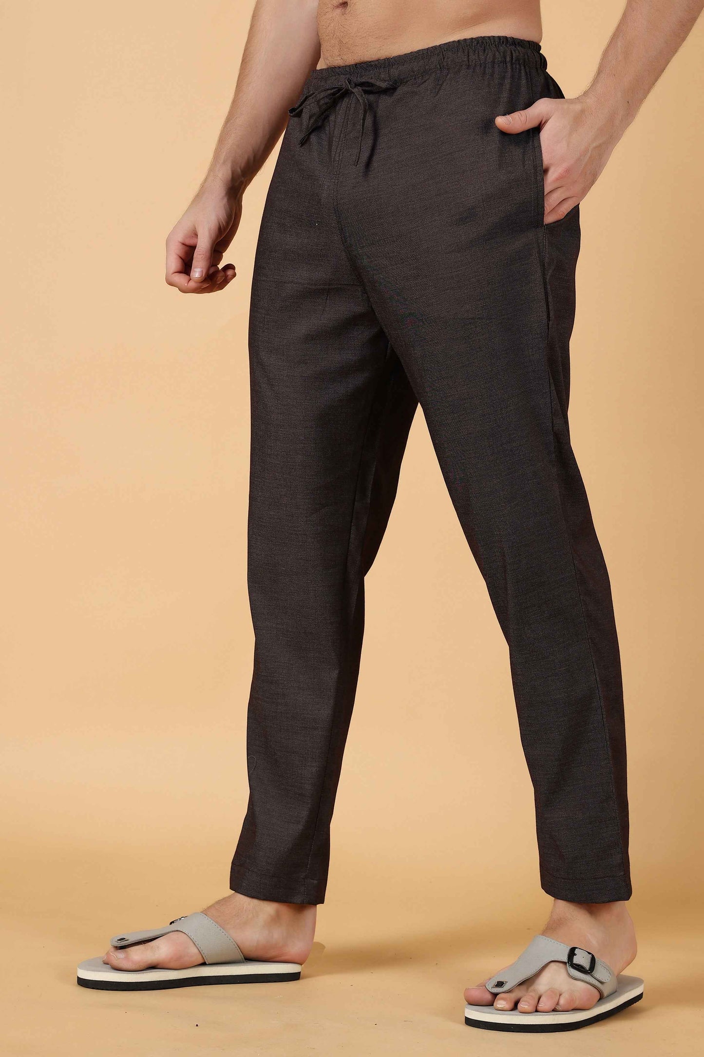Graphite Brown Cotton Pajama Pants