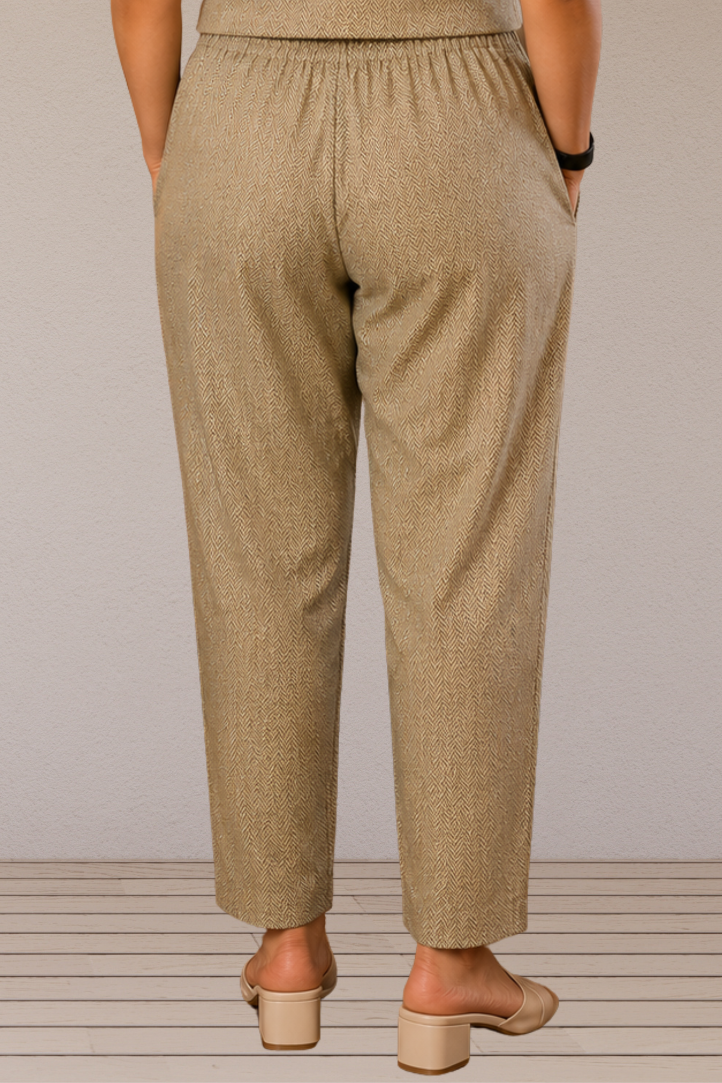 Metallic Grey Foiled Cotton Pants