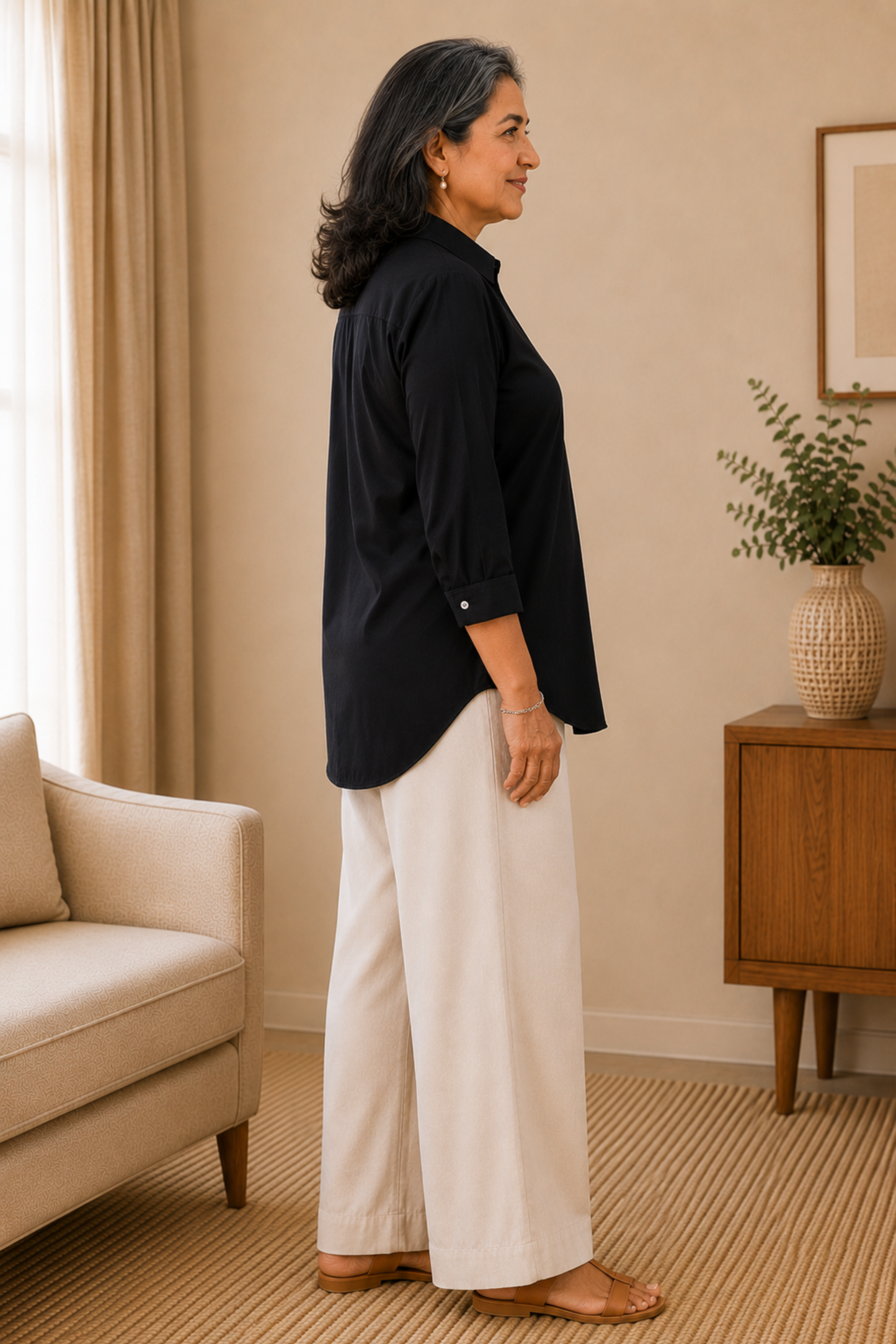 Midnight Black Solid Rayon Shirt