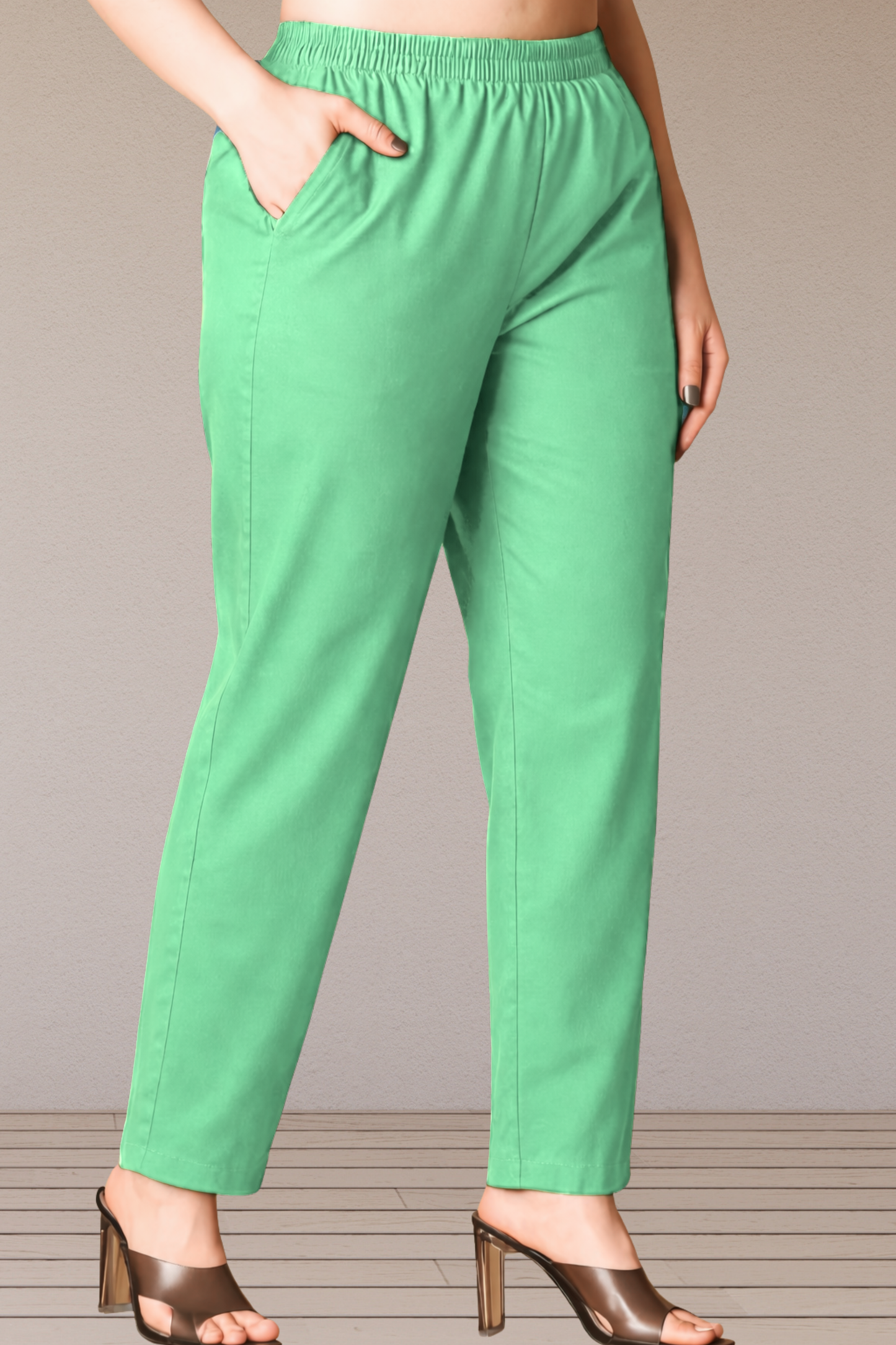 Mint Green Cotton Kurti Pant