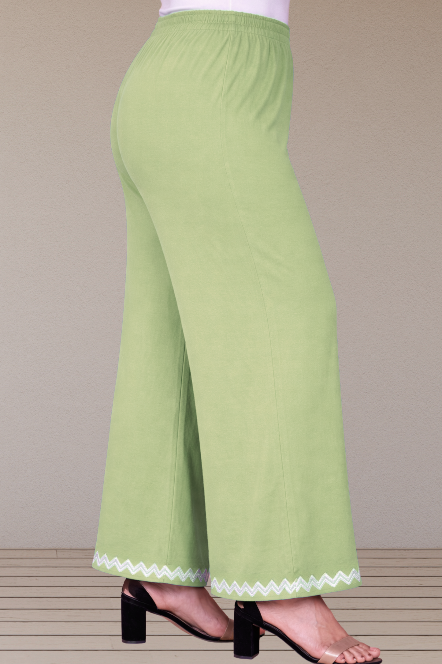 Mint Green Embellished Cotton Palazzo
