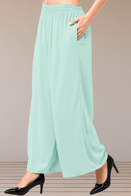 Mint Green Flared Palazzo Pant