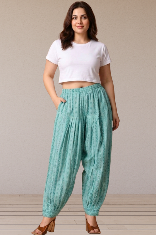 Mint Print Afghani Salwar