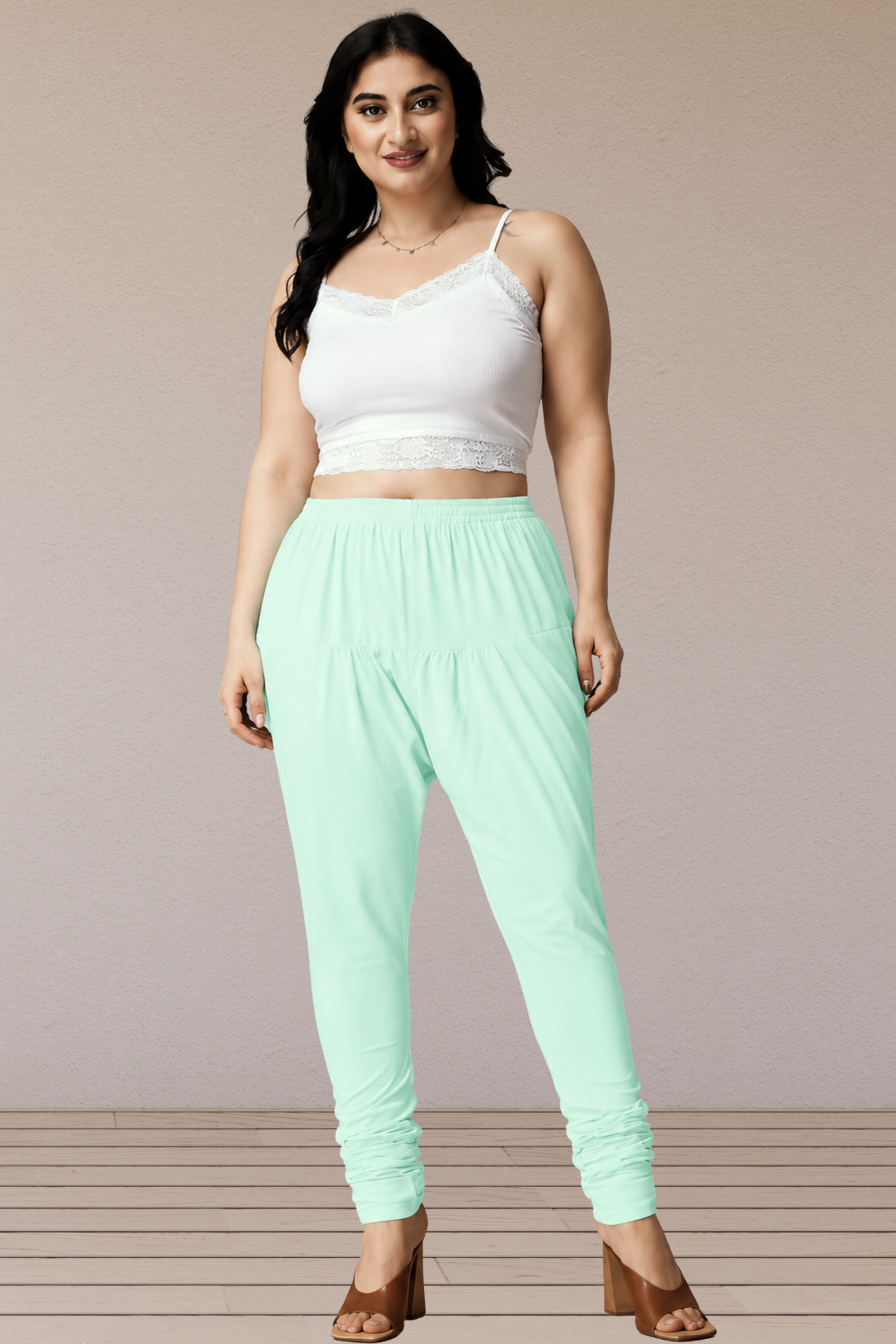 Mint Green Rayon Churidar Pants