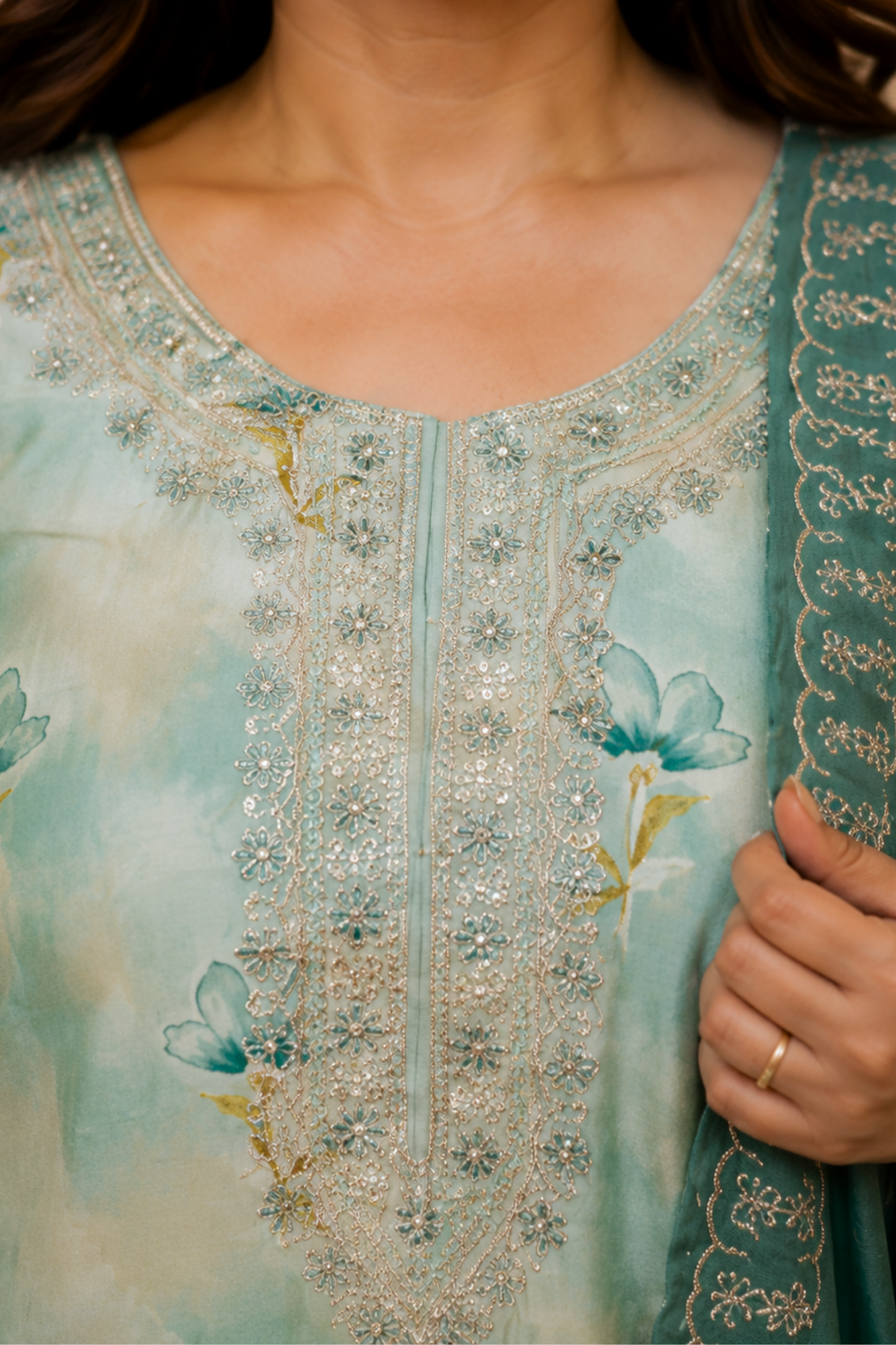 Mint & Teal Zari Delight Suit