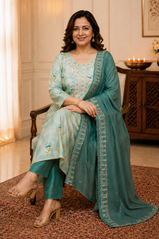 Mint & Teal Zari Delight Suit