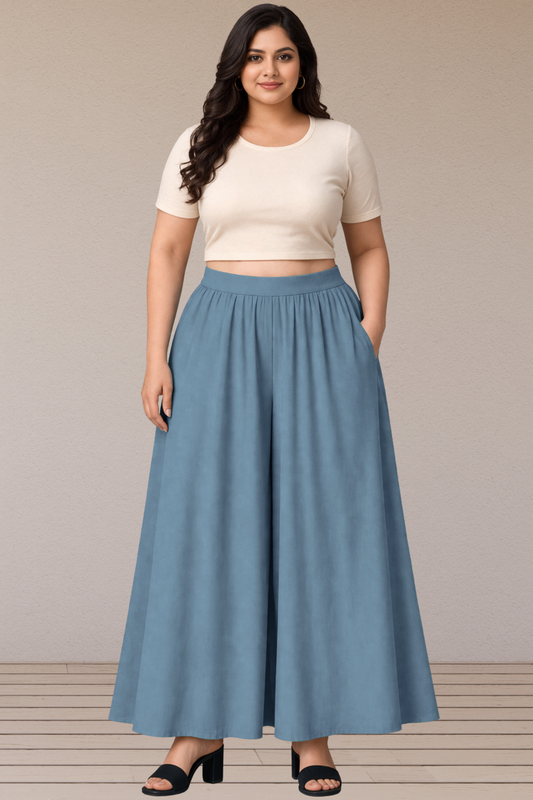 Mist Grey Flow Skirt Palazzo