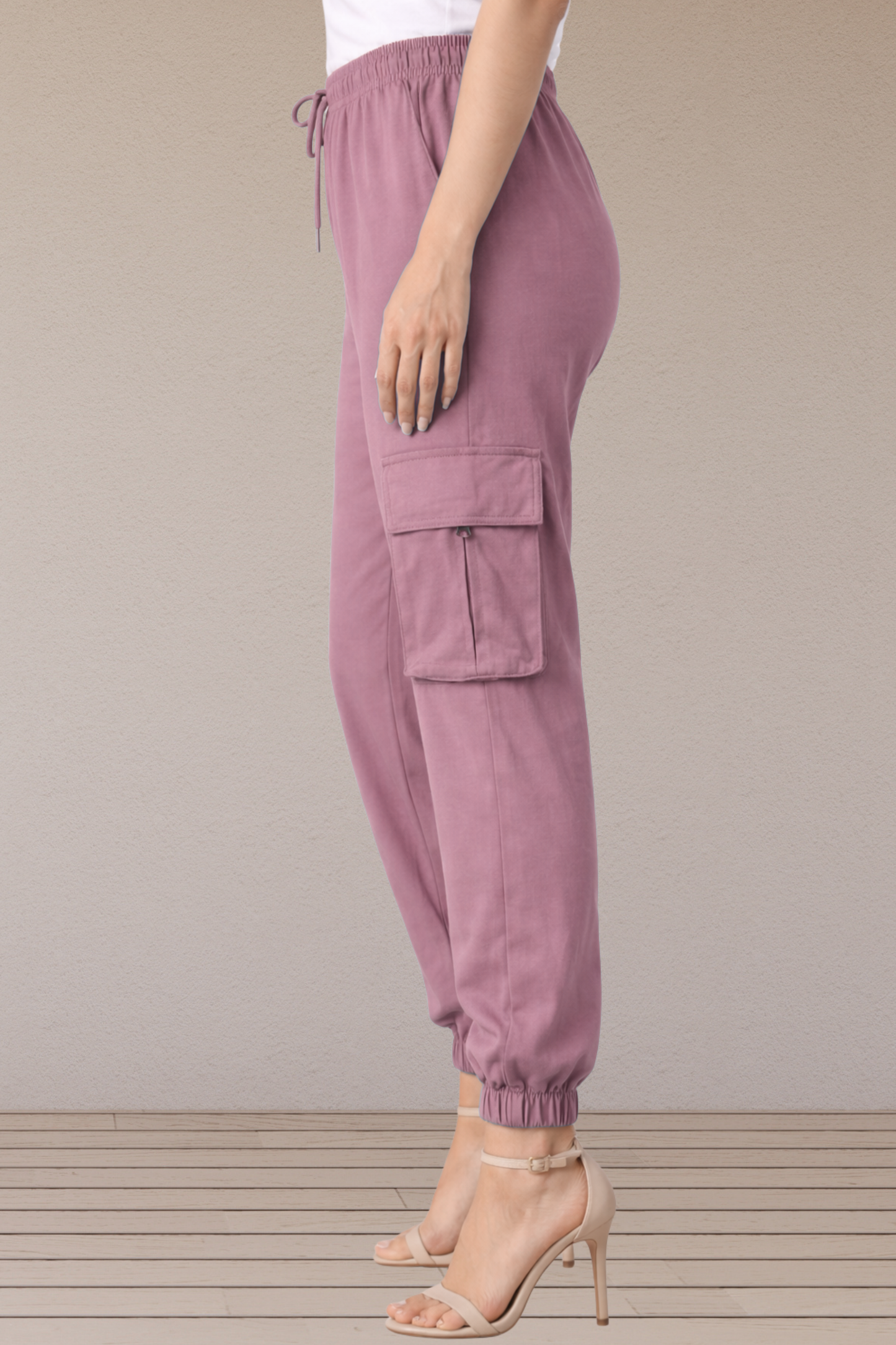 Misty Mauve Cotton Cargo Pants