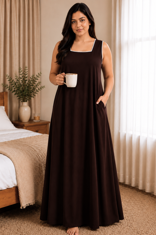 Mocha Brown Rayon Night Gown