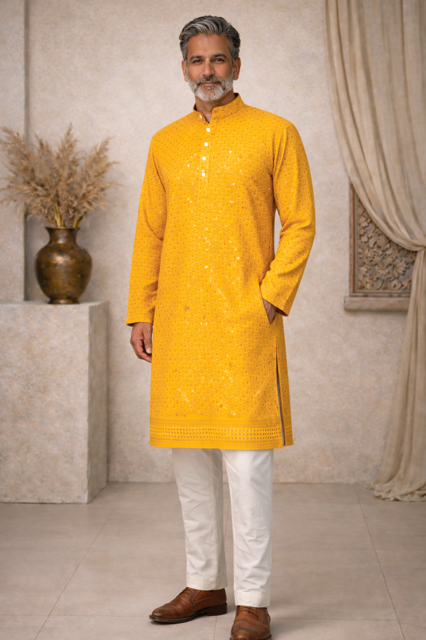 Sunlit Sparkle Sequined Kurta Pajama