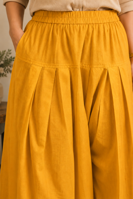 Mustard Cotton Farshi Salwar