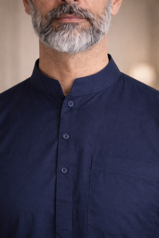 Midnight Blue Cotton Kurta Pajama