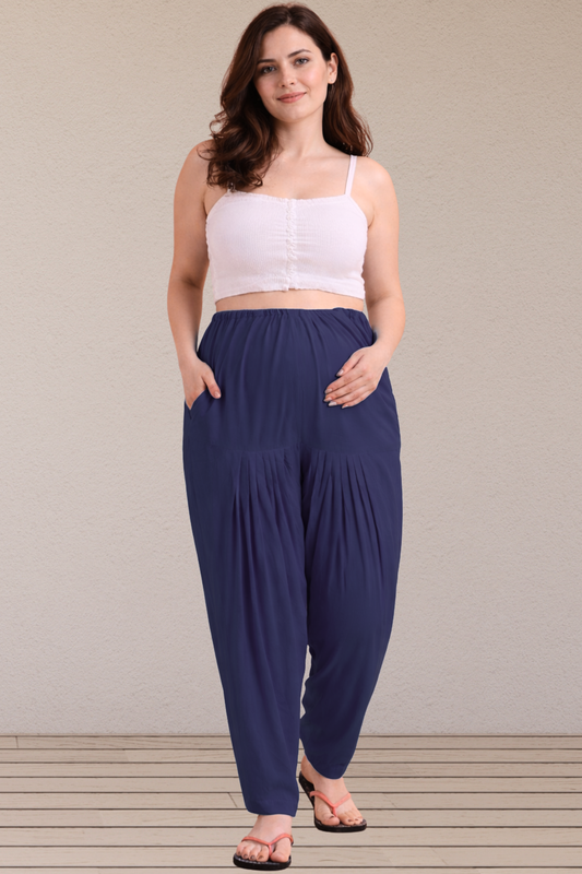 Navy Blue Easy Fit Rayon Maternity Salwar