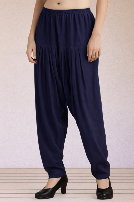 Navy Blue Easy Fit Rayon Salwar