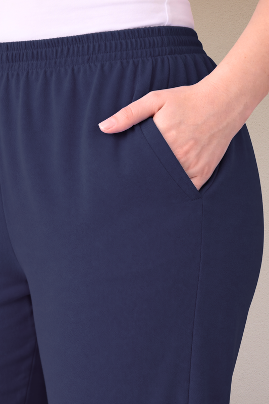Navy Blue Scallop Cut Palazzo