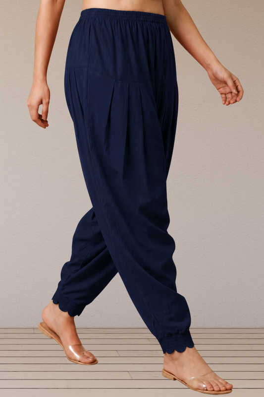 Navy Blue Scallop Cut Salwar