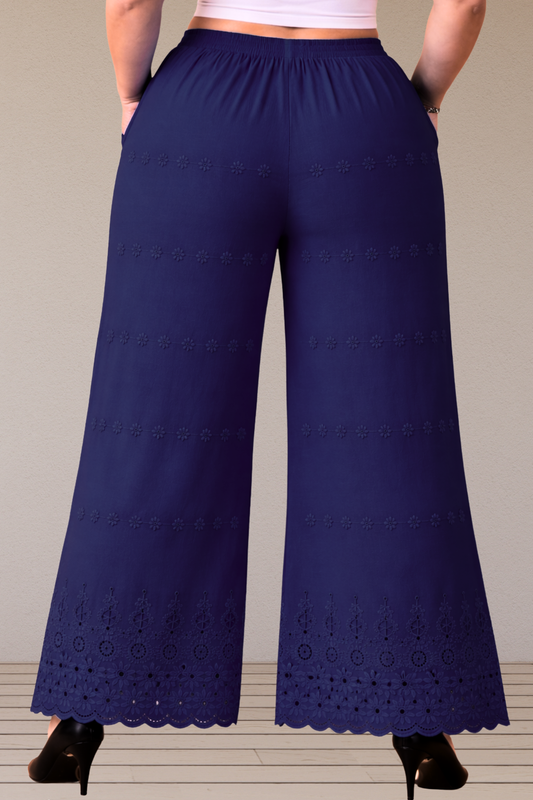 Royal Blue Schiffli Palazzo