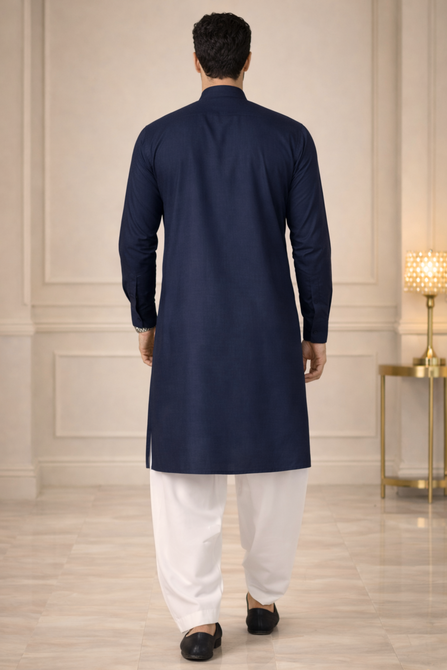 Navy Embroidered Kurta Pajama