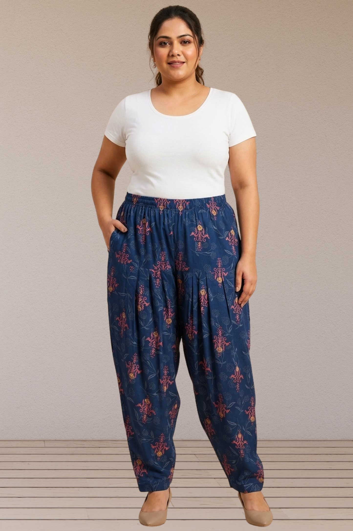 Navy Floral Afghani Salwar