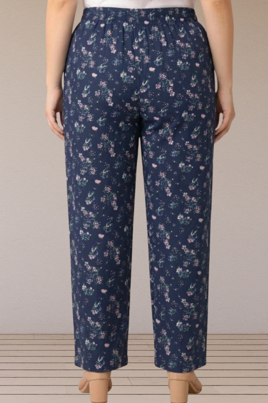 Navy Meadow Printed Pant