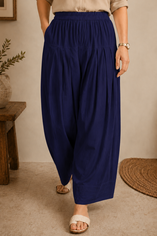 Navy Blue Cotton Farshi Salwar
