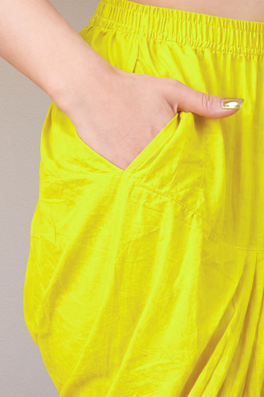 Neon Yellow Easy Fit Cotton Salwar