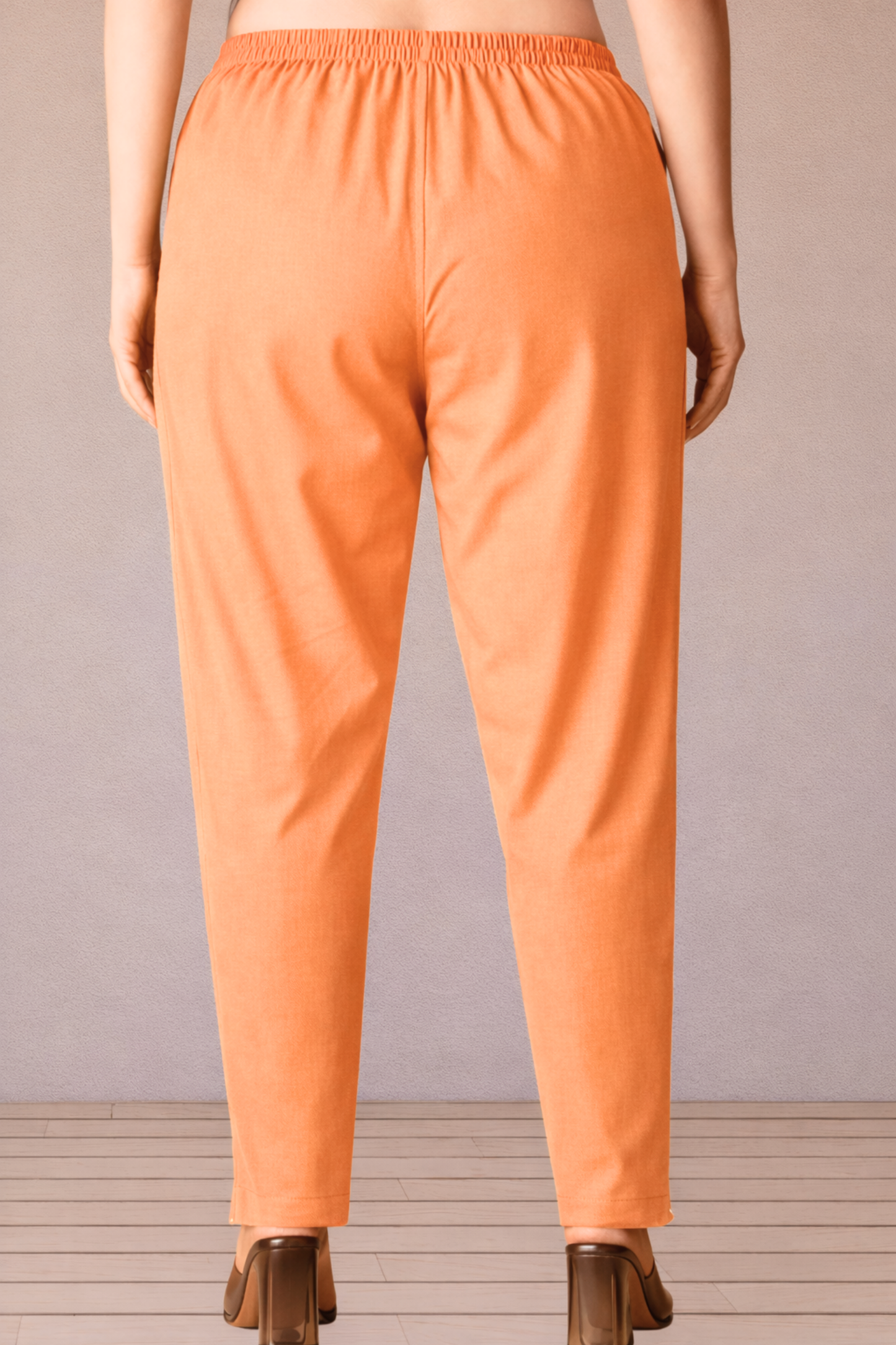 Neon Orange Cotton Kurti Pant