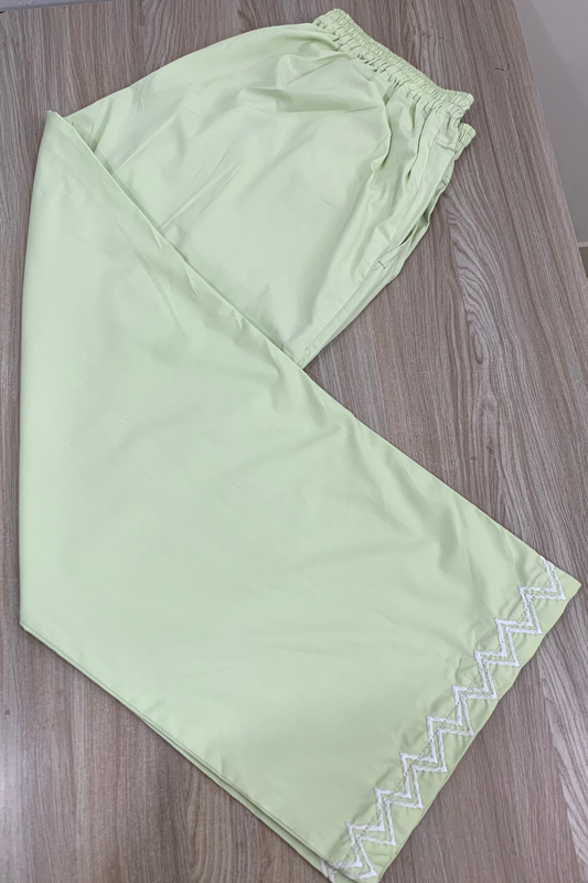 Mint Green Embellished Cotton Palazzo