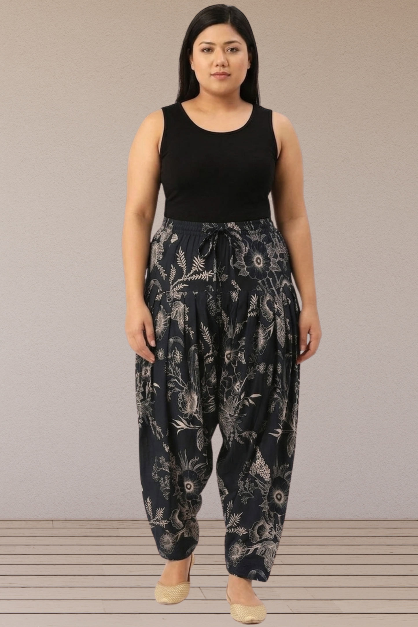 Midnight Black Pleated Salwar