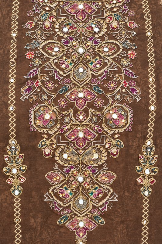 Noor Karachi Muslin Suit With Aari Work