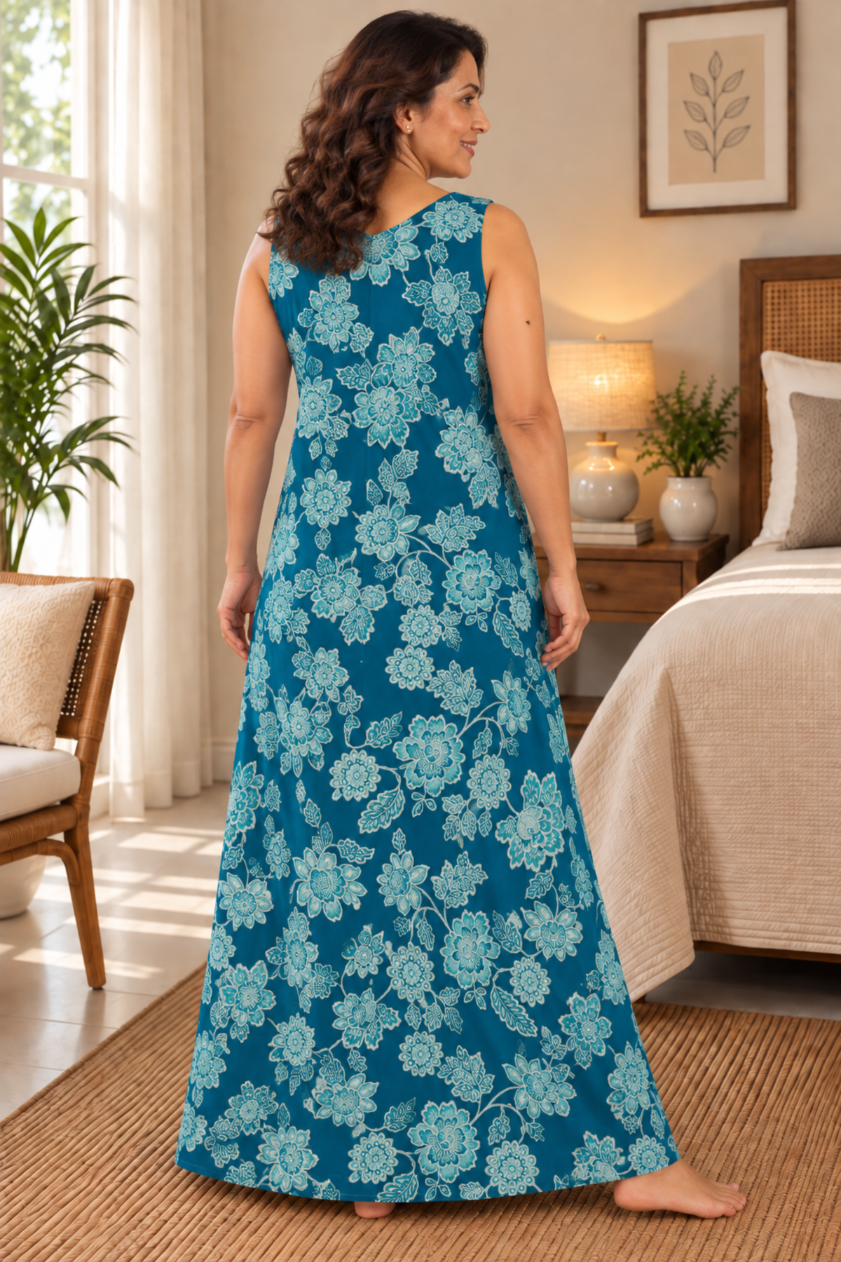 Teal Whimsy Rayon Night Gown