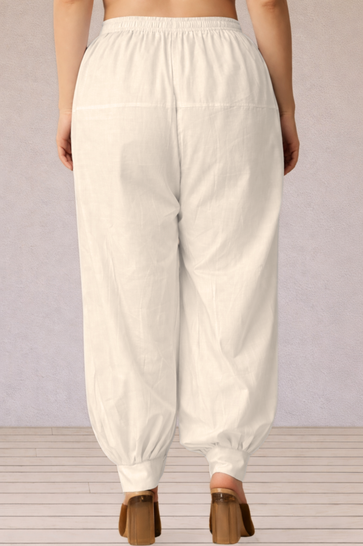 Off White Cotton Afghani Salwar