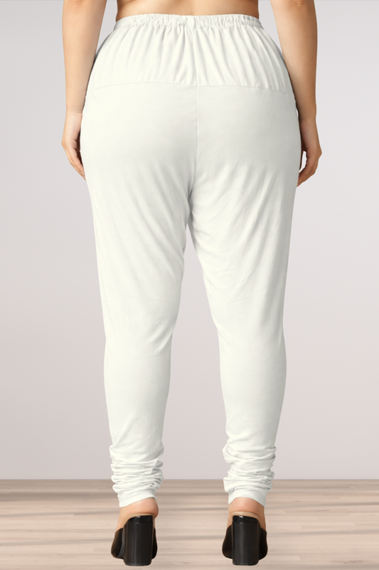 Off White Cotton Churidar Pants