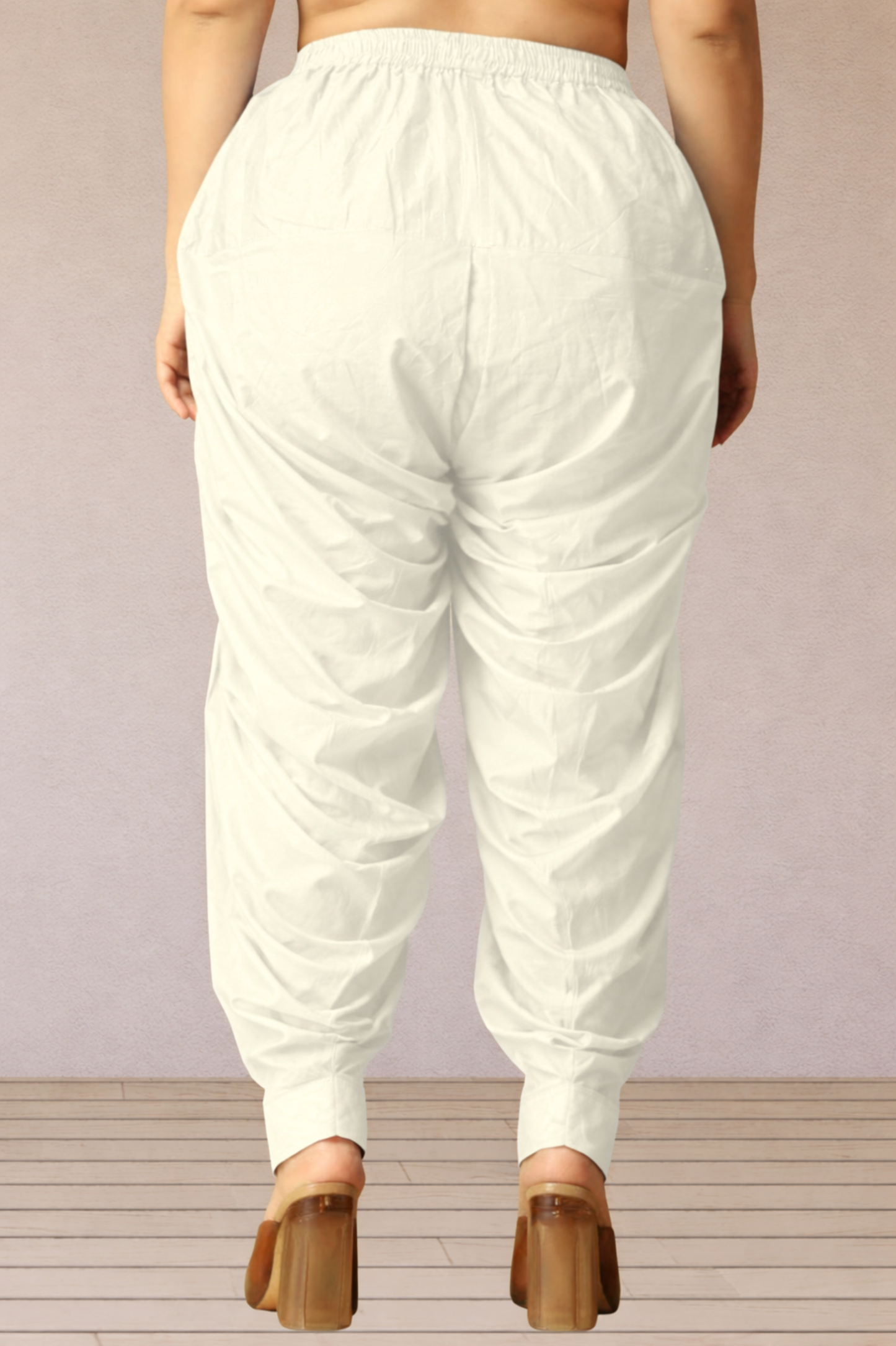 Off White Cotton Patiala Salwar Pants