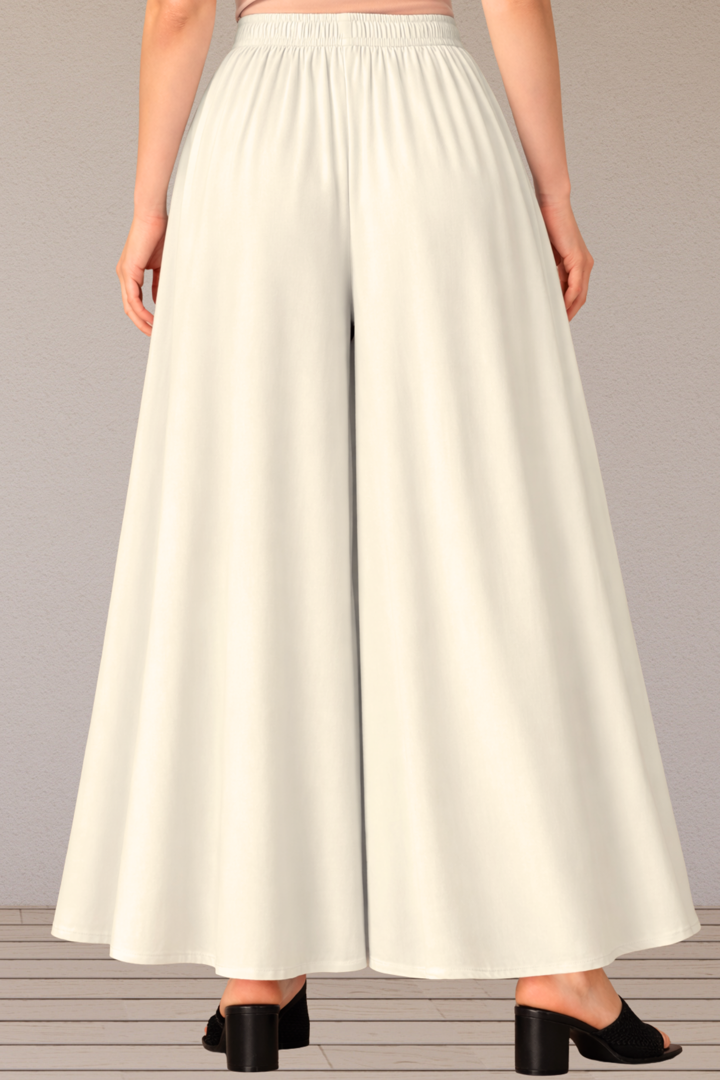 Off White Rayon Skirt Palazzo