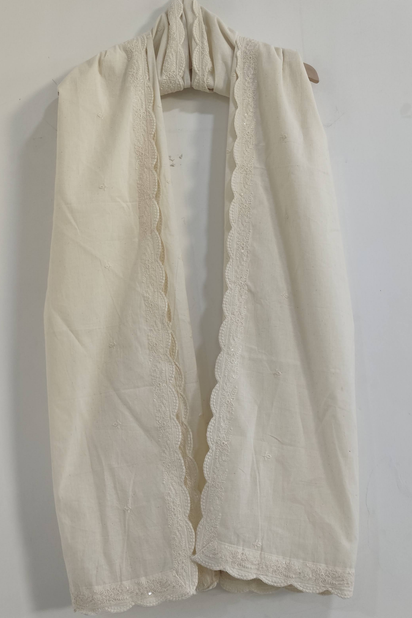 Off White Sequin Embroidered Dupatta