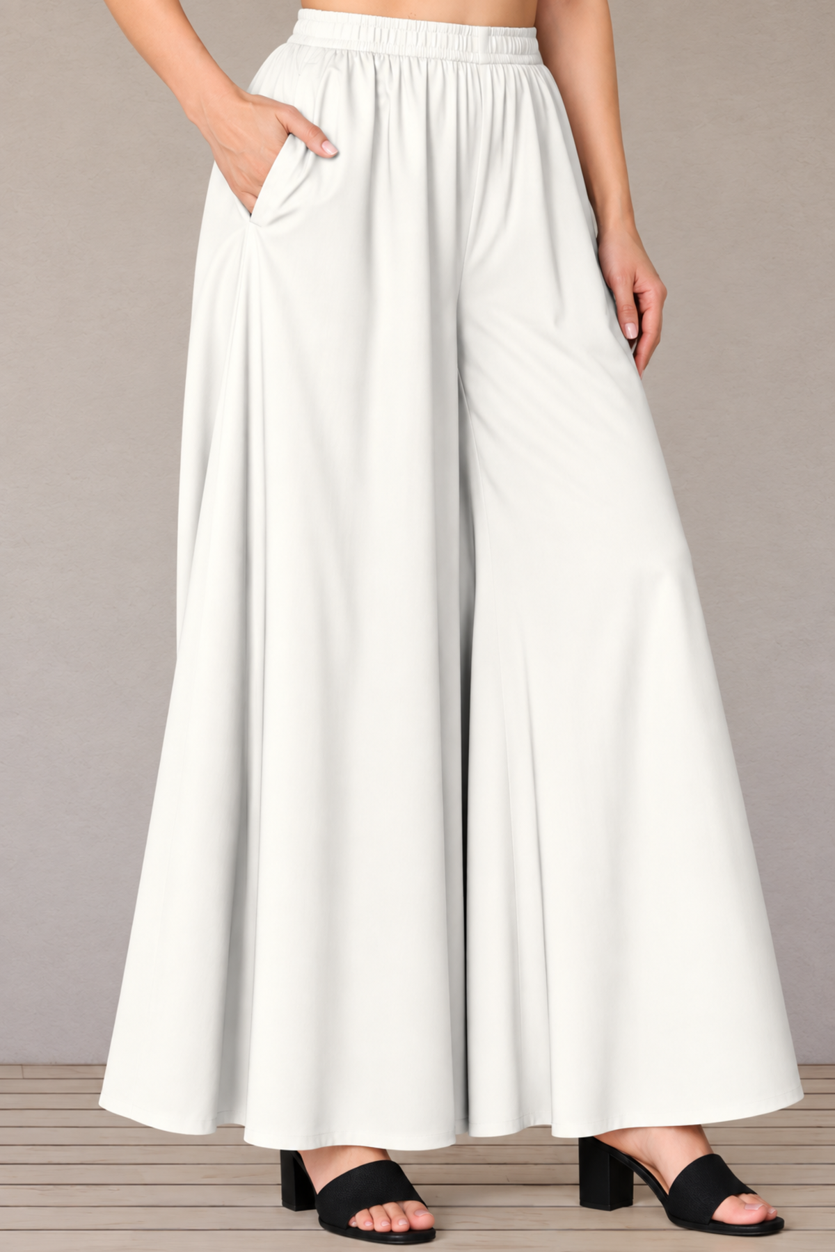 Off White Rayon Skirt Palazzo