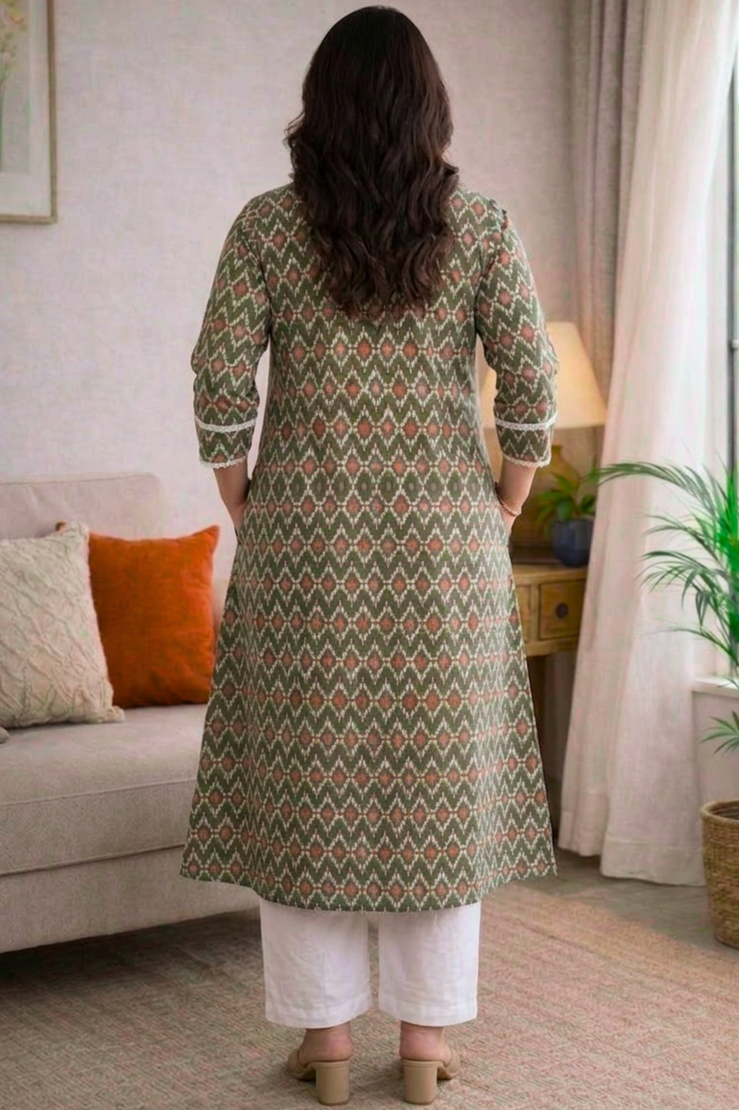 Olive Drift Summer Rayon Kurta