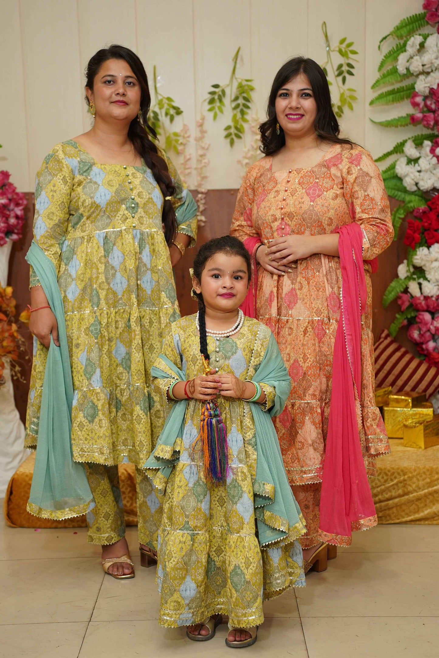 Olive Fusion Tiered Girls Suit