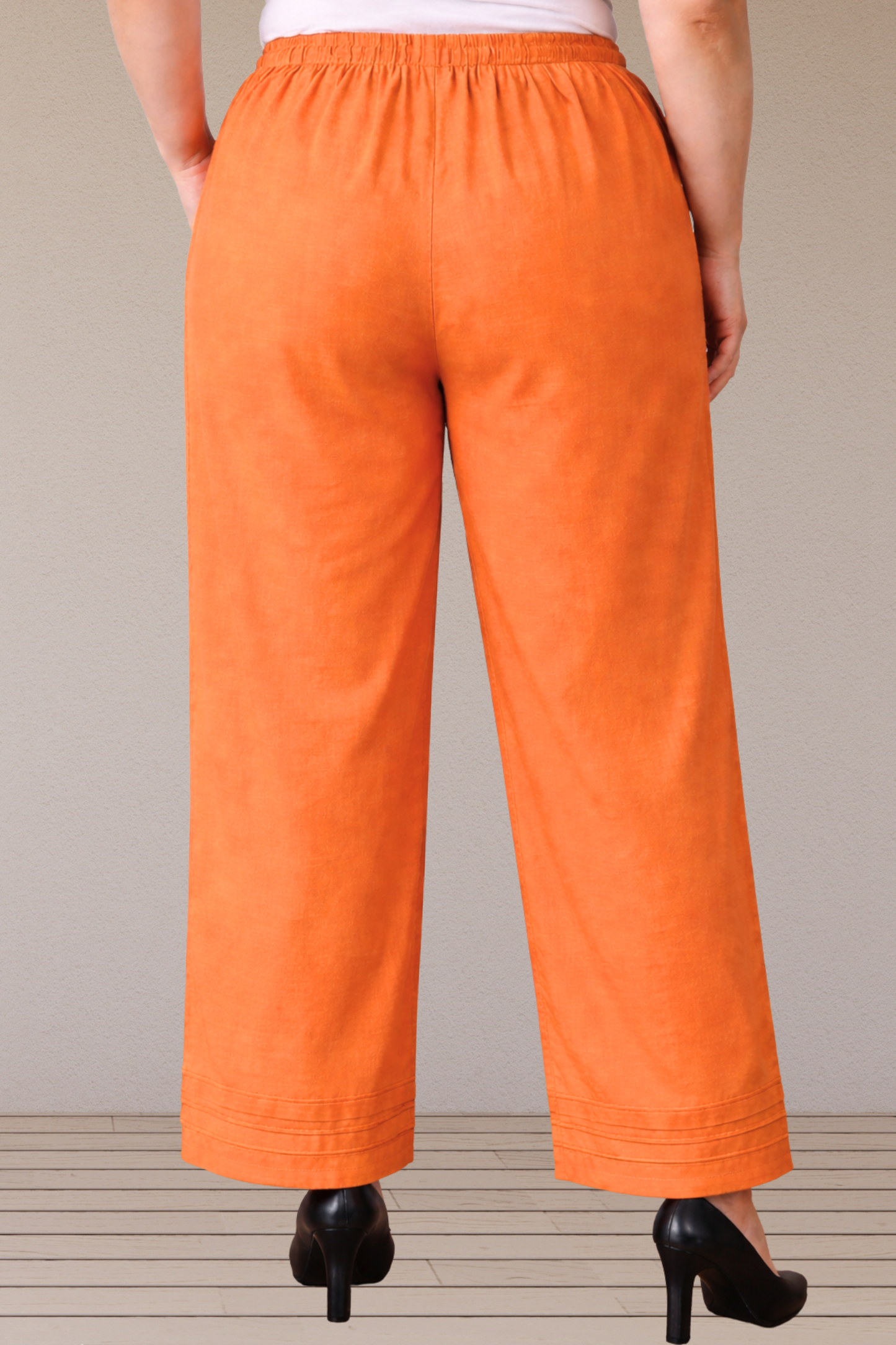 Orange Cotton Pant Palazzo