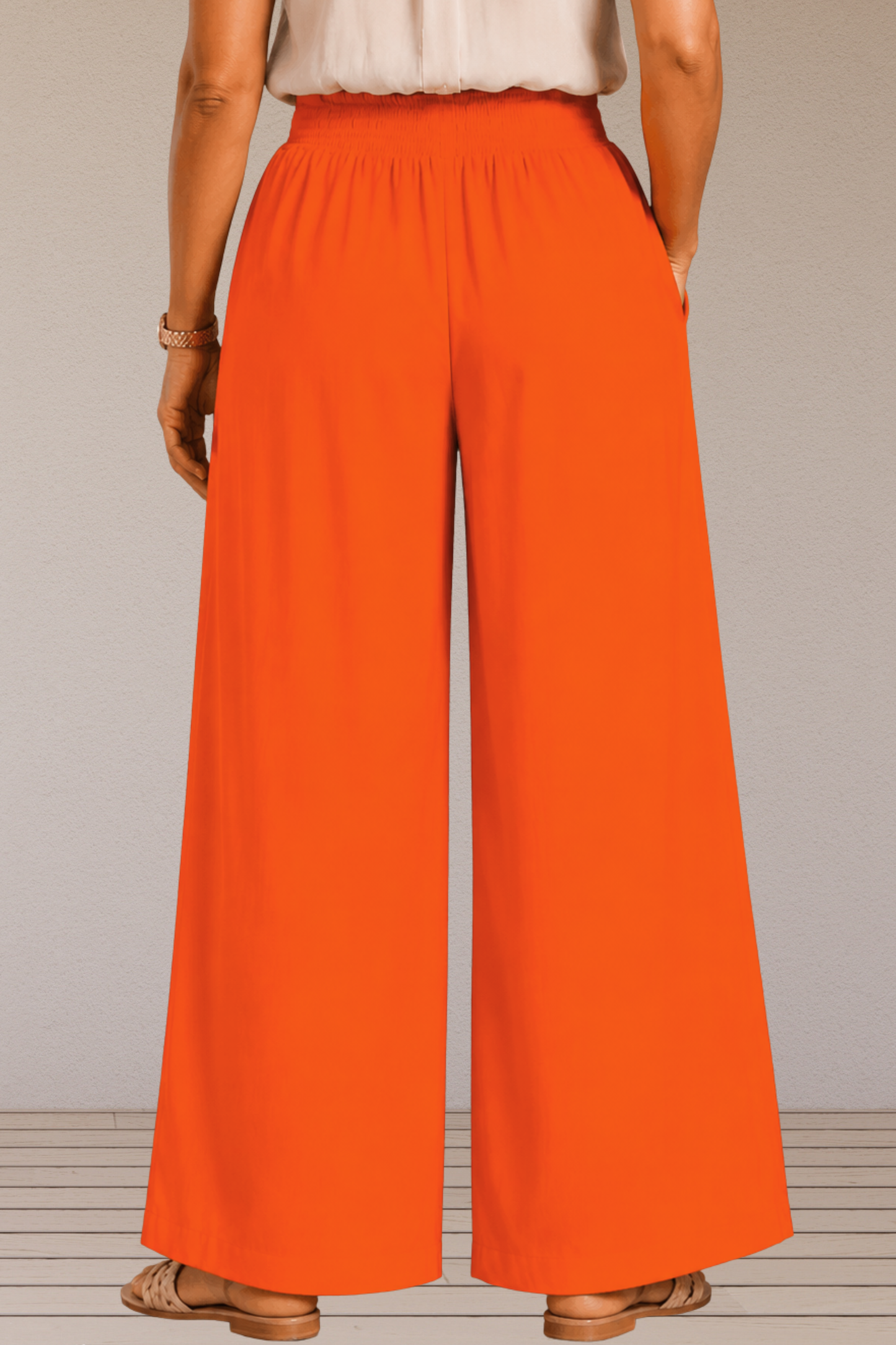 Orange Flared Palazzo Pant