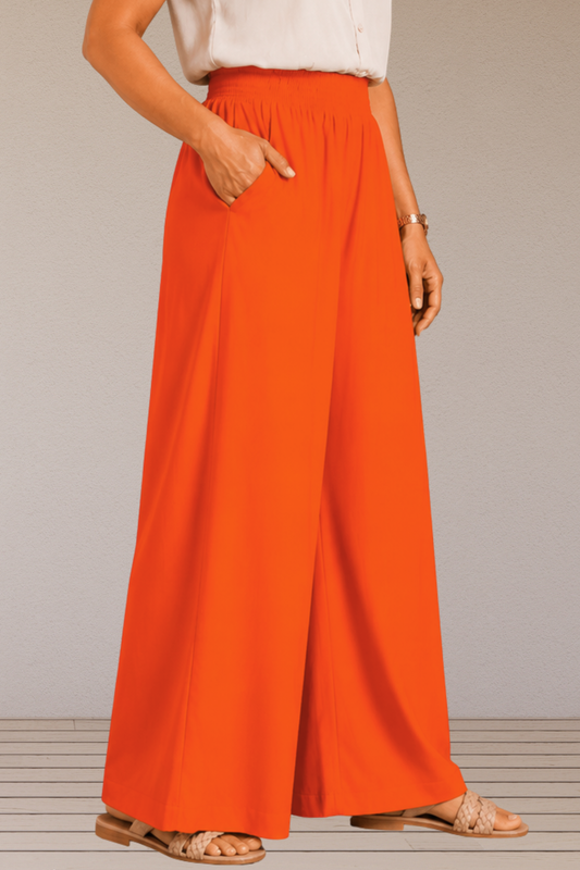 Orange Flared Palazzo Pant